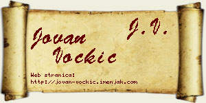 Jovan Voćkić vizit kartica